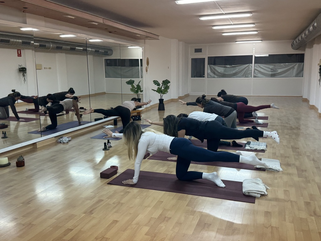 Clase de yoga en el estudio